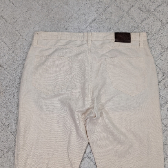Billy Reid Pants Mens 38 White Eggshell Ashland Cotton Linen Slim Straight - Picture 8 of 8